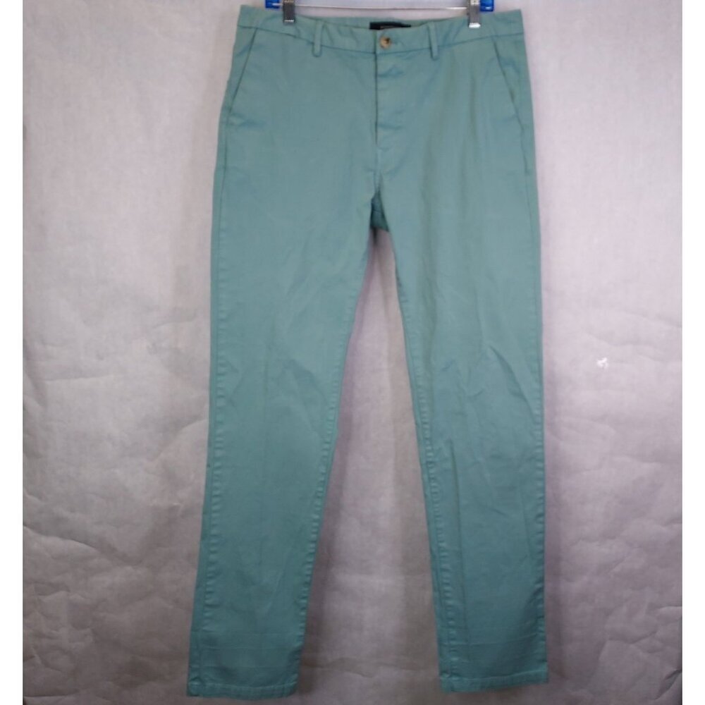 Scotch & Soda Chino Pants Men's 32x32 Stuart Regular Slim Stretch Green Preppy